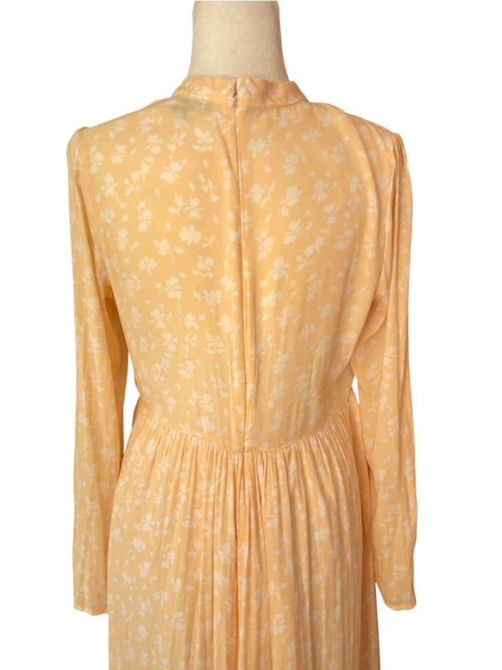 Anthropologie Something Navy Yellow Floral Maxi Dress Lightweight Front Slits Bo - Picture 6 of 16